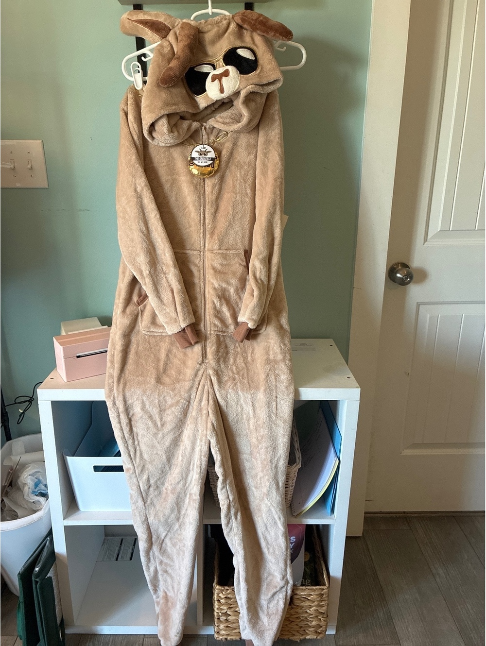 Holiday Time GOAT Plush Hooded One-Piece Pajamas/Costume Adult XS